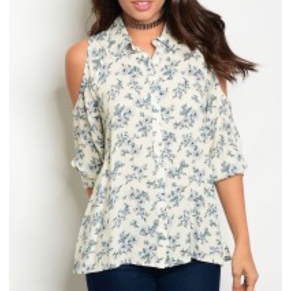 🌴FLORAL COLD SHOULDER🌴